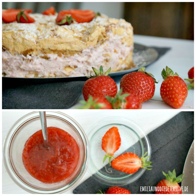 Erdbeer Sahne Baiser Torte