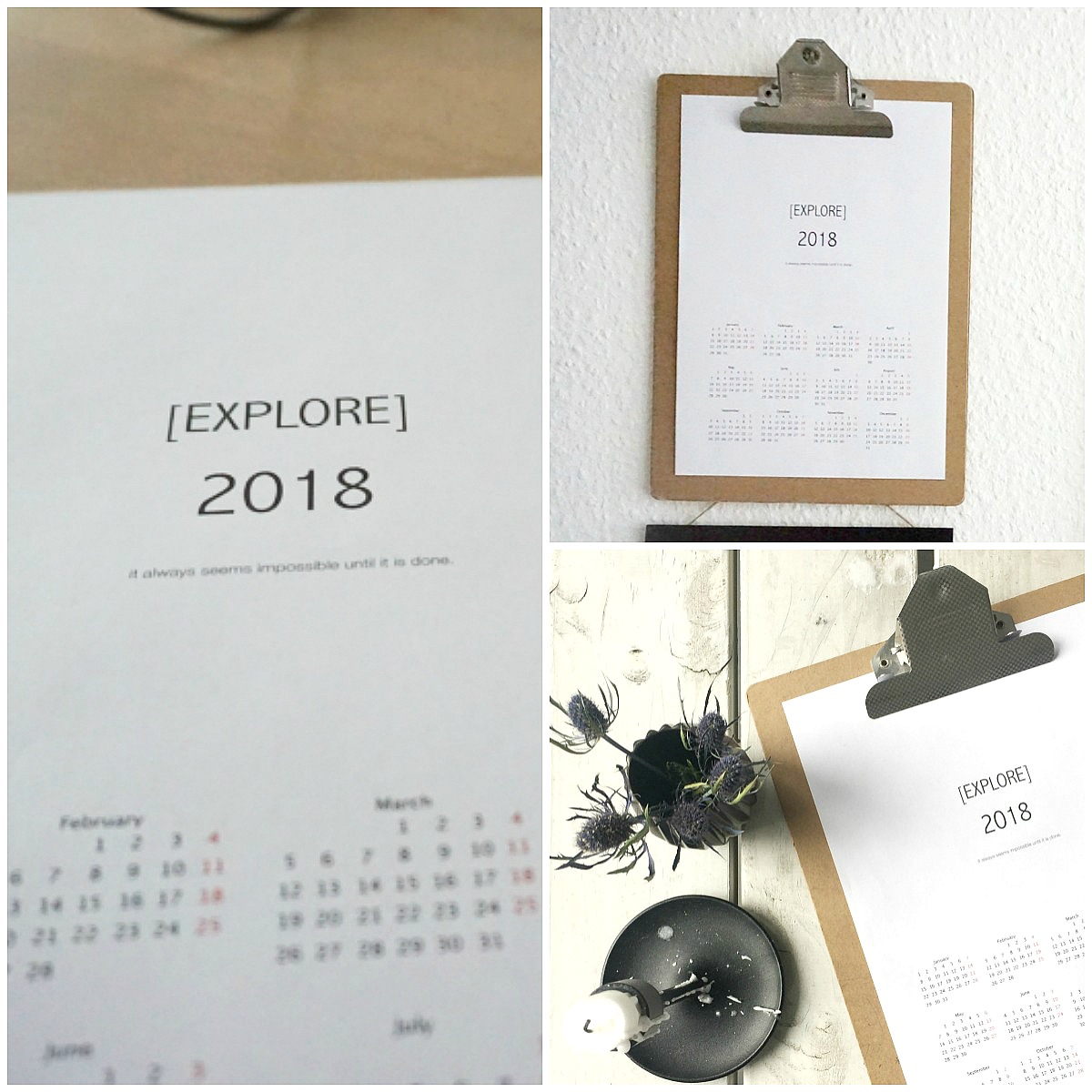 Kalender 2018 auf einen blick